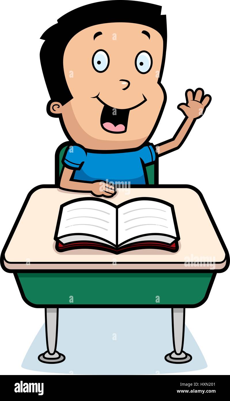 Illustration d'une caricature d'un jeune garçon dans une école 24. Illustration de Vecteur