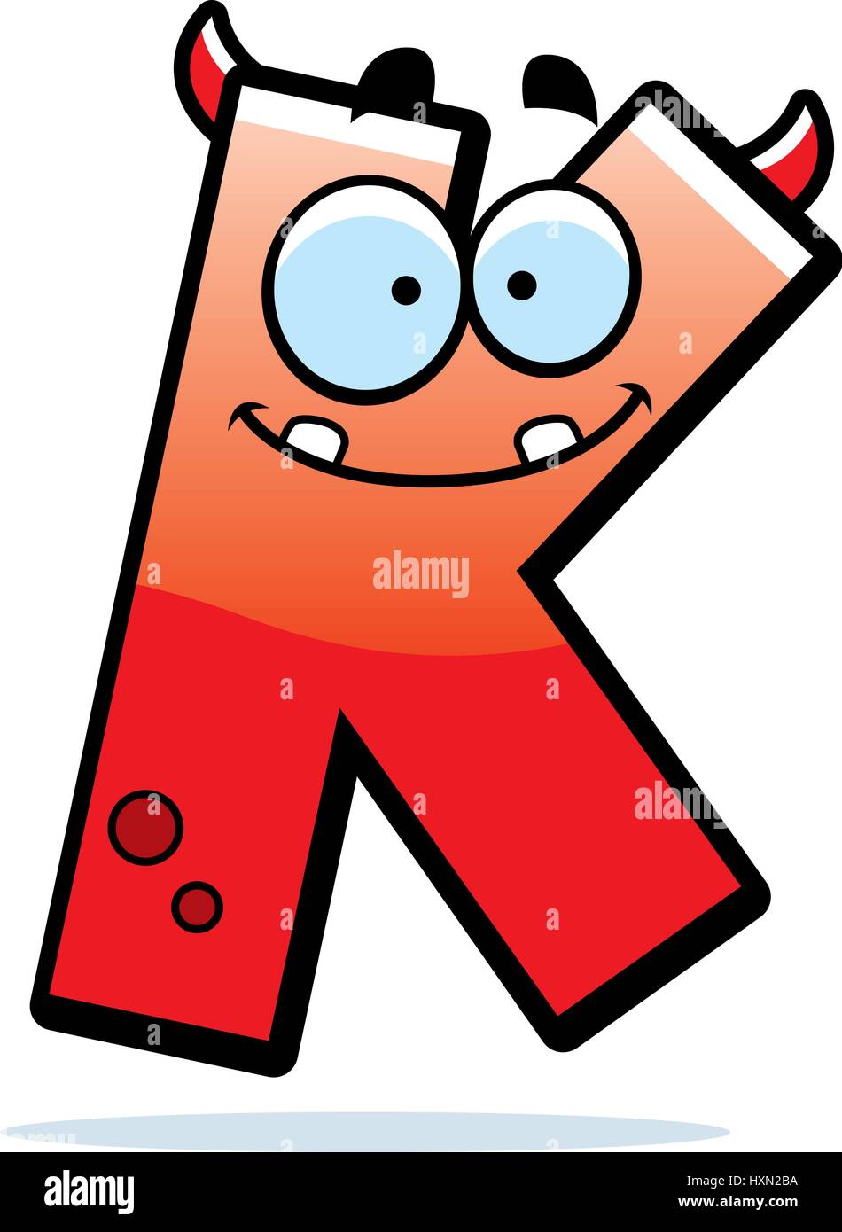 Illustration d'une caricature d'une lettre K monster souriant et heureux  Image Vectorielle Stock - Alamy