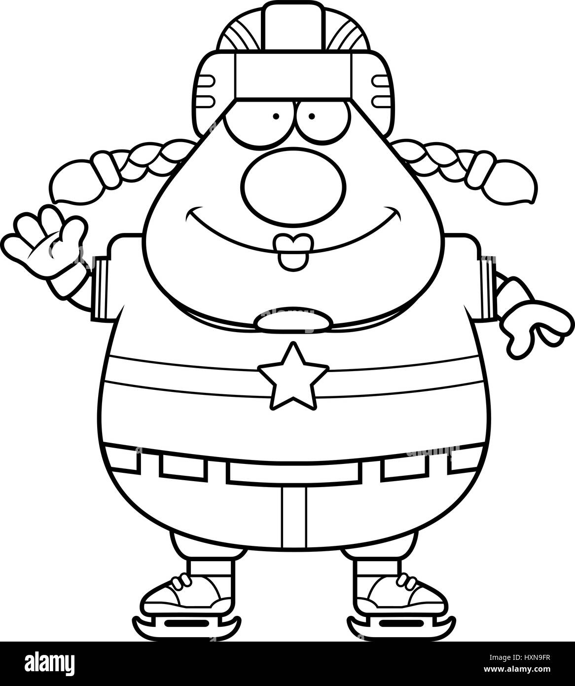 Illustration d'une caricature d'un joueur de hockey. Illustration de Vecteur