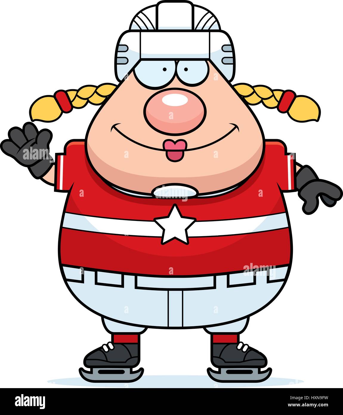 Illustration d'une caricature d'un joueur de hockey. Illustration de Vecteur