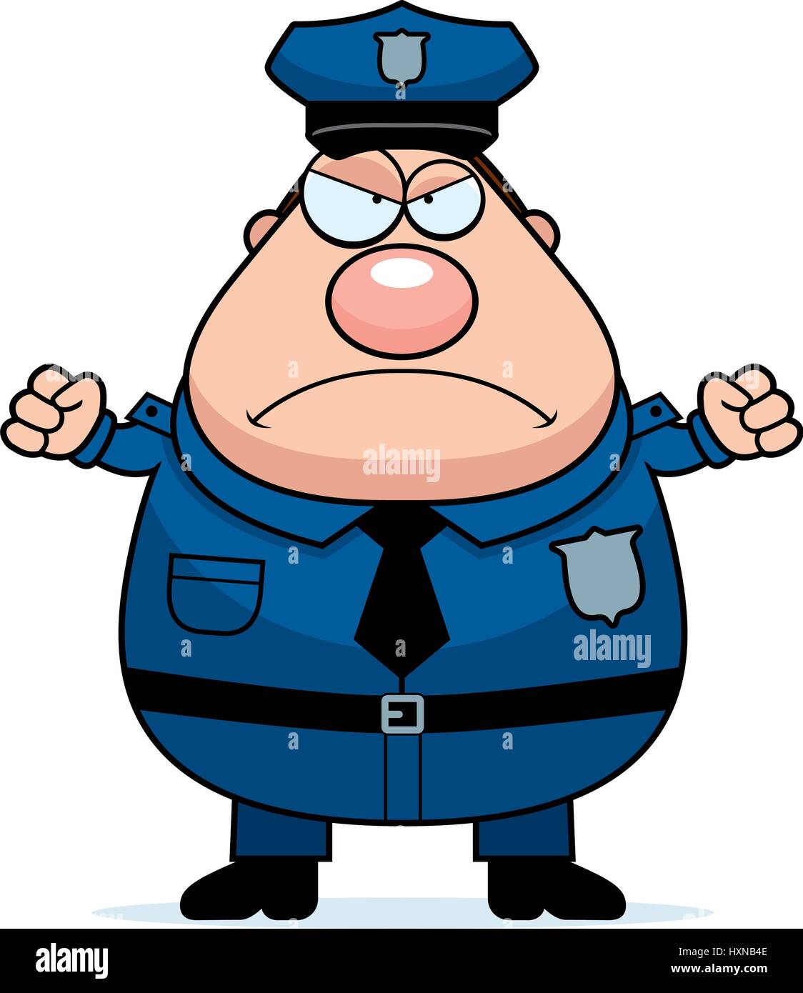 Illustration d'une caricature d'un agent de police à la colère Image  Vectorielle Stock - Alamy