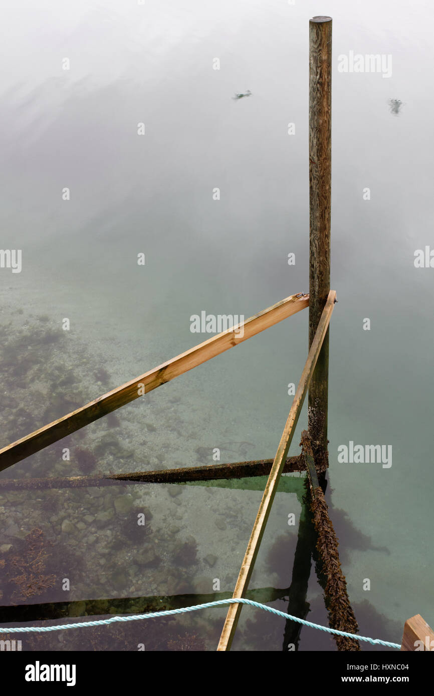 Coller un pôle de la mer dans le nord de la Norvège, Nordarnøya Banque D'Images