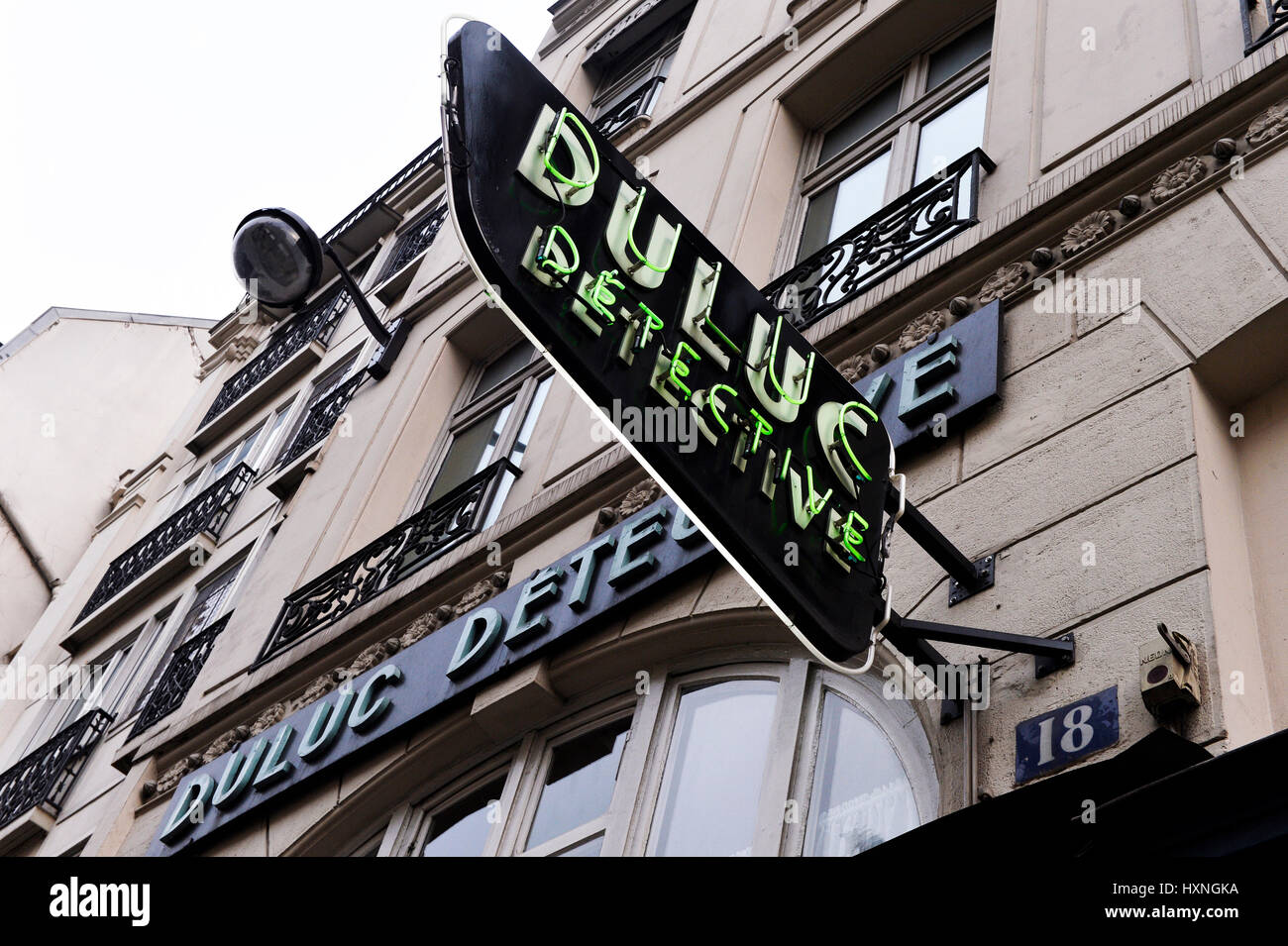 Agence de détectives privés Duluc, Paris, France Banque D'Images