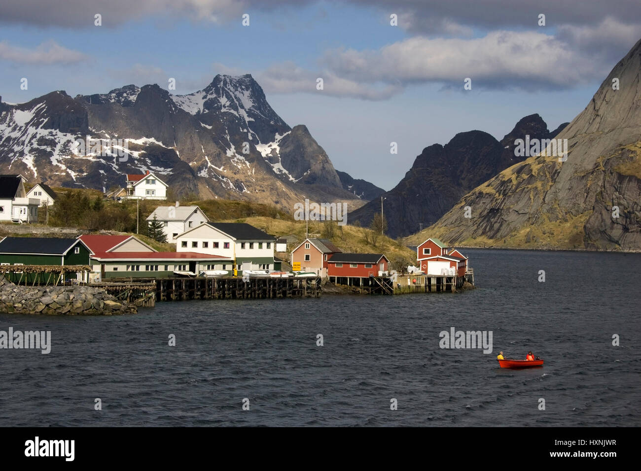 Le lieu de pêche des Lofoten, Sakrisoy, Der Fischerort Sakrisoy Banque D'Images