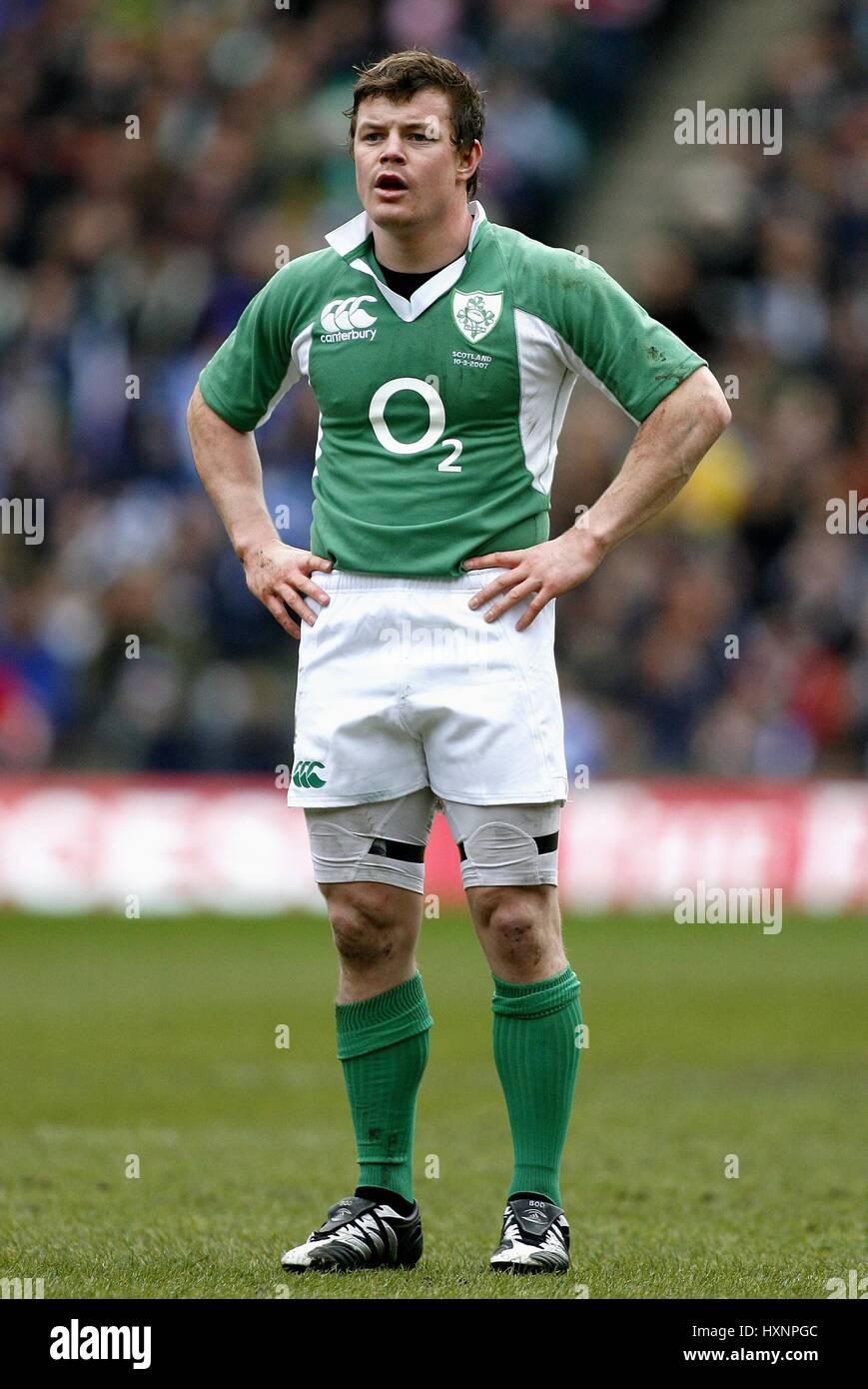 BRIAN O'Driscoll, l'IRLANDE ET L'ECOSSE ÉDIMBOURG MURRAYFIELD LEINSTER RU 10 Mars 2007 Banque D'Images