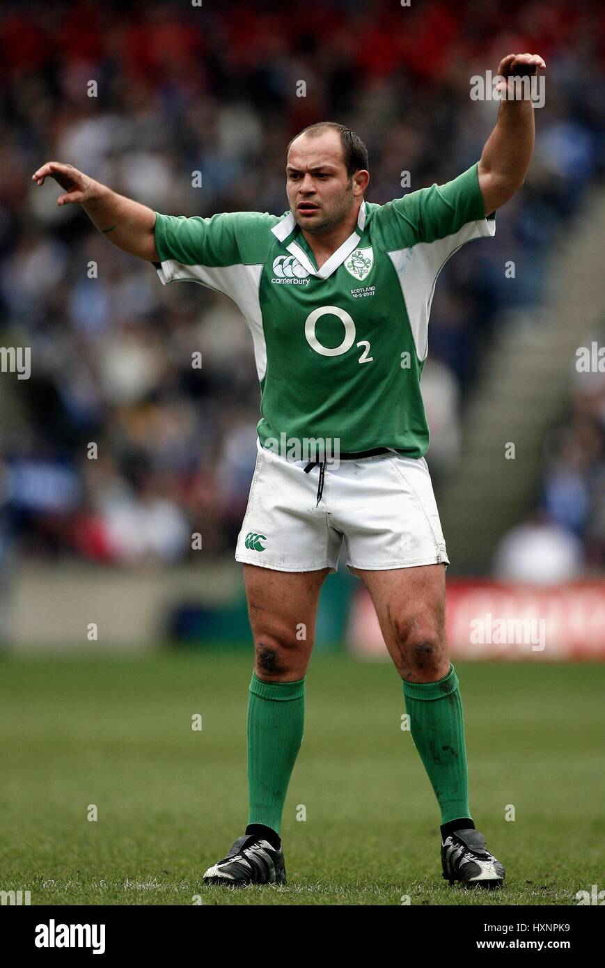 RORY BEST IRLANDE ET ULSTER MURRAYFIELD Édimbourg en Écosse 10 Mars 2007 Banque D'Images