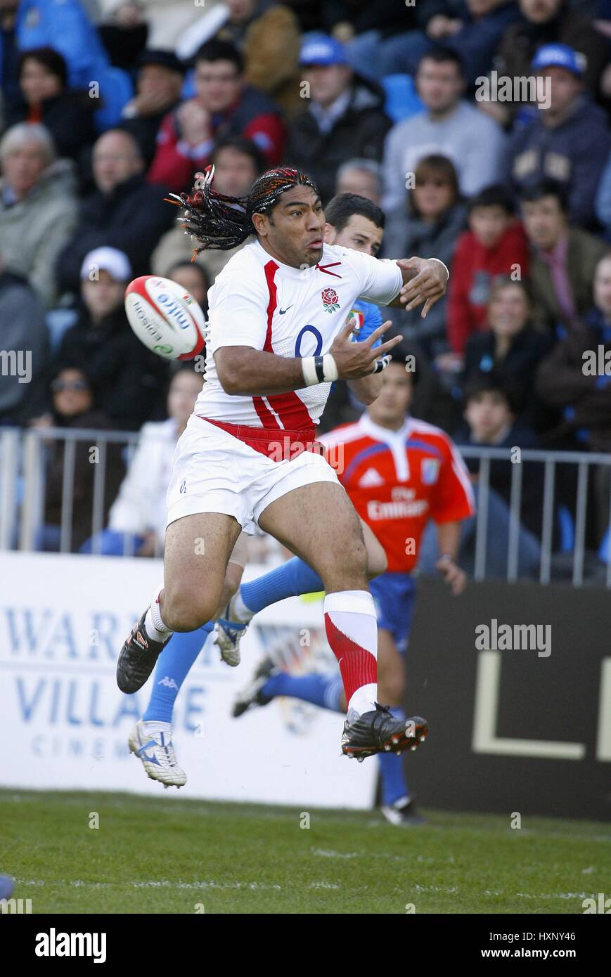 LESLEY VAINIKOLO LES DÉVERSEMENTS BA ITALIE V ANGLETERRE 6-NATIONS STADIO FLAMINIO ROME ITALIE 10 Février 2008 Banque D'Images