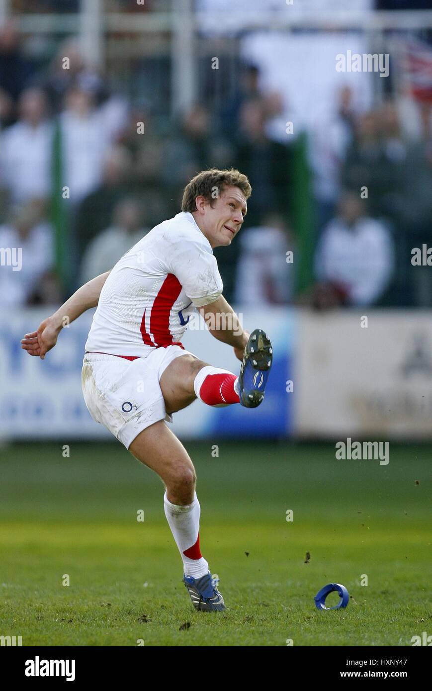 JONNY WILKINSON COUPS ITALIE V ANGLETERRE 6-NATIONS STADIO FLAMINIO ROME ITALIE 10 Février 2008 Banque D'Images