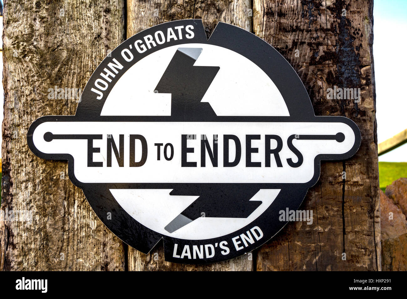 Fin d'Enders signe à John O' Groats, Caithness, Ecosse, Royaume-Uni Banque D'Images