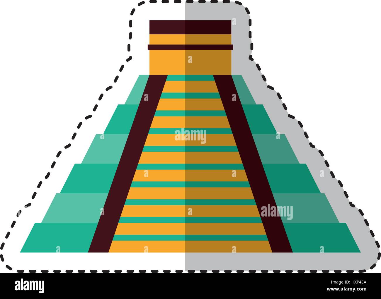 Icône isolées pyramide maya Illustration de Vecteur