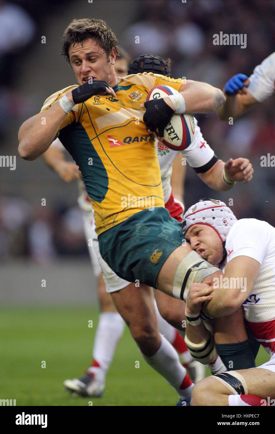 HUGH MCMENIMAN & JAMES HASKELL ANGLETERRE V AUSTRALIE TWICKENHAM MIDDLESEX ANGLETERRE 15 Novembre 2008 Banque D'Images