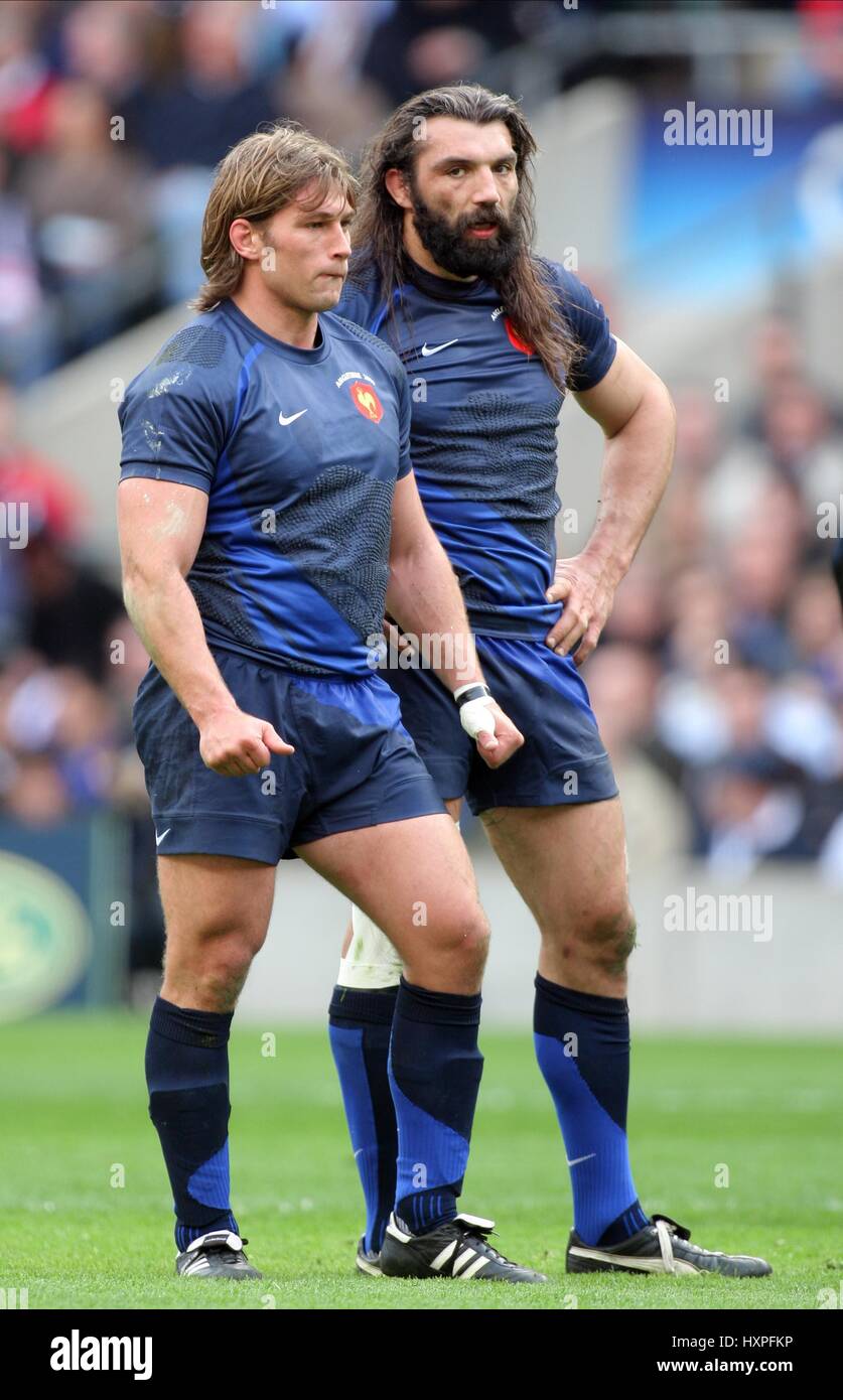 DIMITRI SZARZEWSKI & CHABAL ENGLAND V FRANCE RBS 6 Nations TWICKENHAM MIDDLESEX ANGLETERRE 15 Mars 2009 Banque D'Images