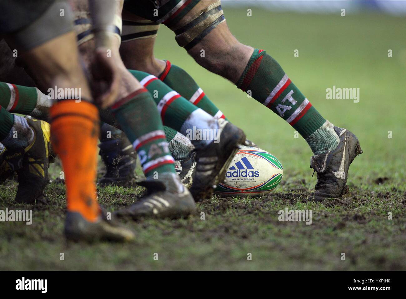 HEINEKEN CUP RUGBY BALL BALLON DE RUGBY WELFORD ROAD LEICESTER ANGLETERRE 16 Janvier 2010 Banque D'Images