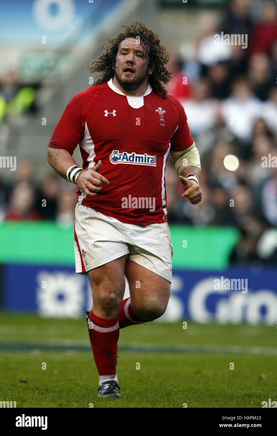 ADAM JONES Wales Wales & BALBUZARD BALBUZARD TWICKENHAM MIDDLESEX ANGLETERRE 25 Février 2012 Banque D'Images