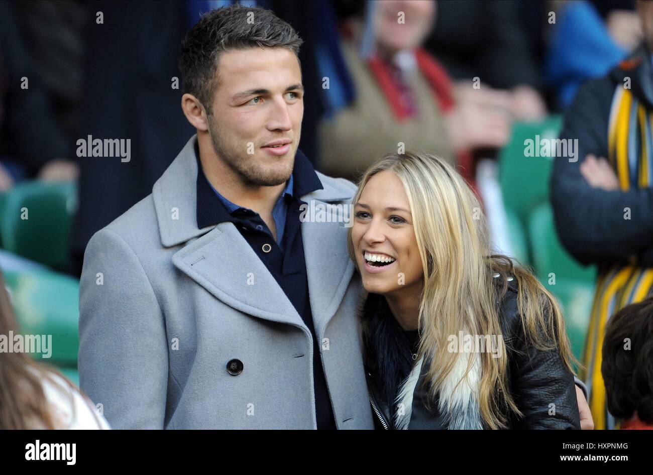 SAM BURGESS PHOEBE HOOKE RUGBY JOUEUR DE RUGBY U AMIE U PLAYER & AMIE LONDON ANGLETERRE TWICKENHAM 29 Novembre 2014 Banque D'Images