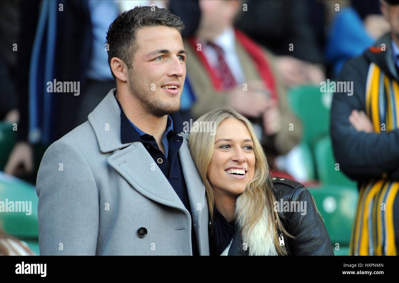 SAM BURGESS PHOEBE HOOKE RUGBY JOUEUR DE RUGBY U AMIE U PLAYER & AMIE LONDON ANGLETERRE TWICKENHAM 29 Novembre 2014 Banque D'Images