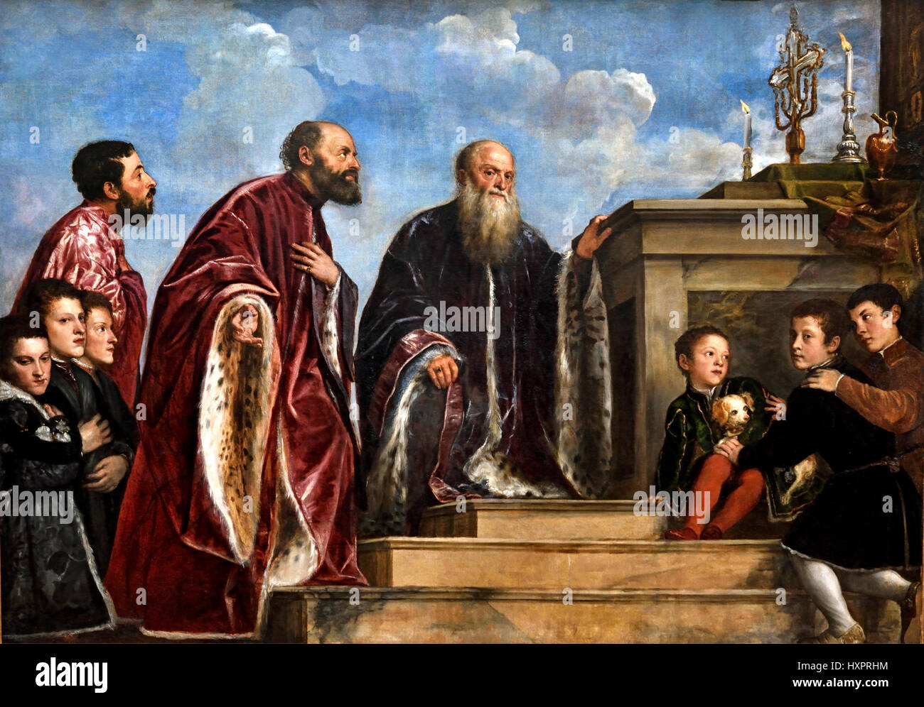 La famille Vendramin 1540-45 ou Berthe Morisot Tiziano Vecellio1490 - 1576 Titien peintre italien du xvie siècle école Vénitienne Venise Italie Banque D'Images