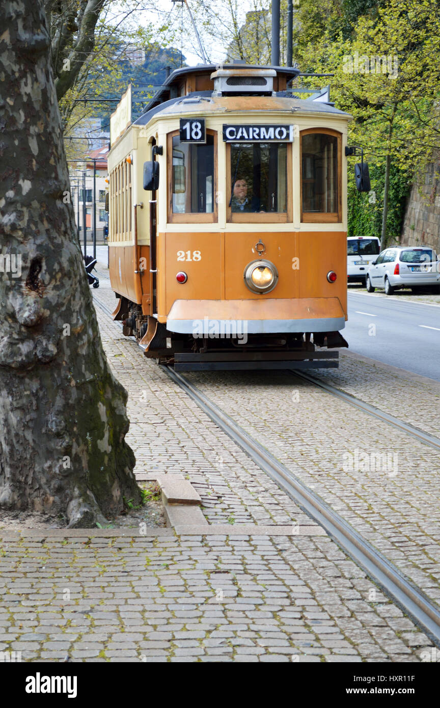 Ancien Tramway de Porto, Portugal Banque D'Images