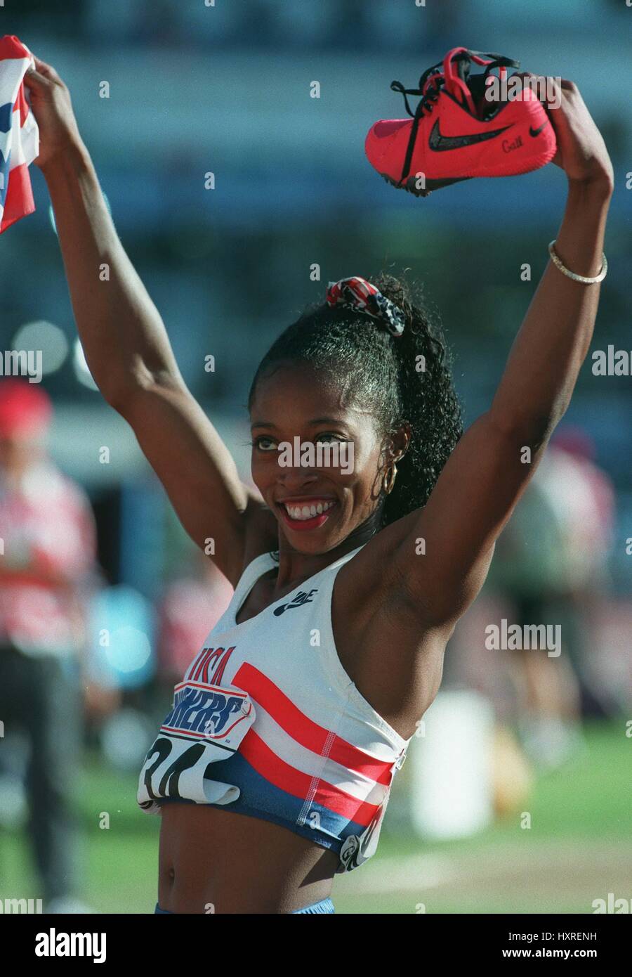 GAIL DEVERS 100 Mètres 08 Août 1995 Banque D'Images