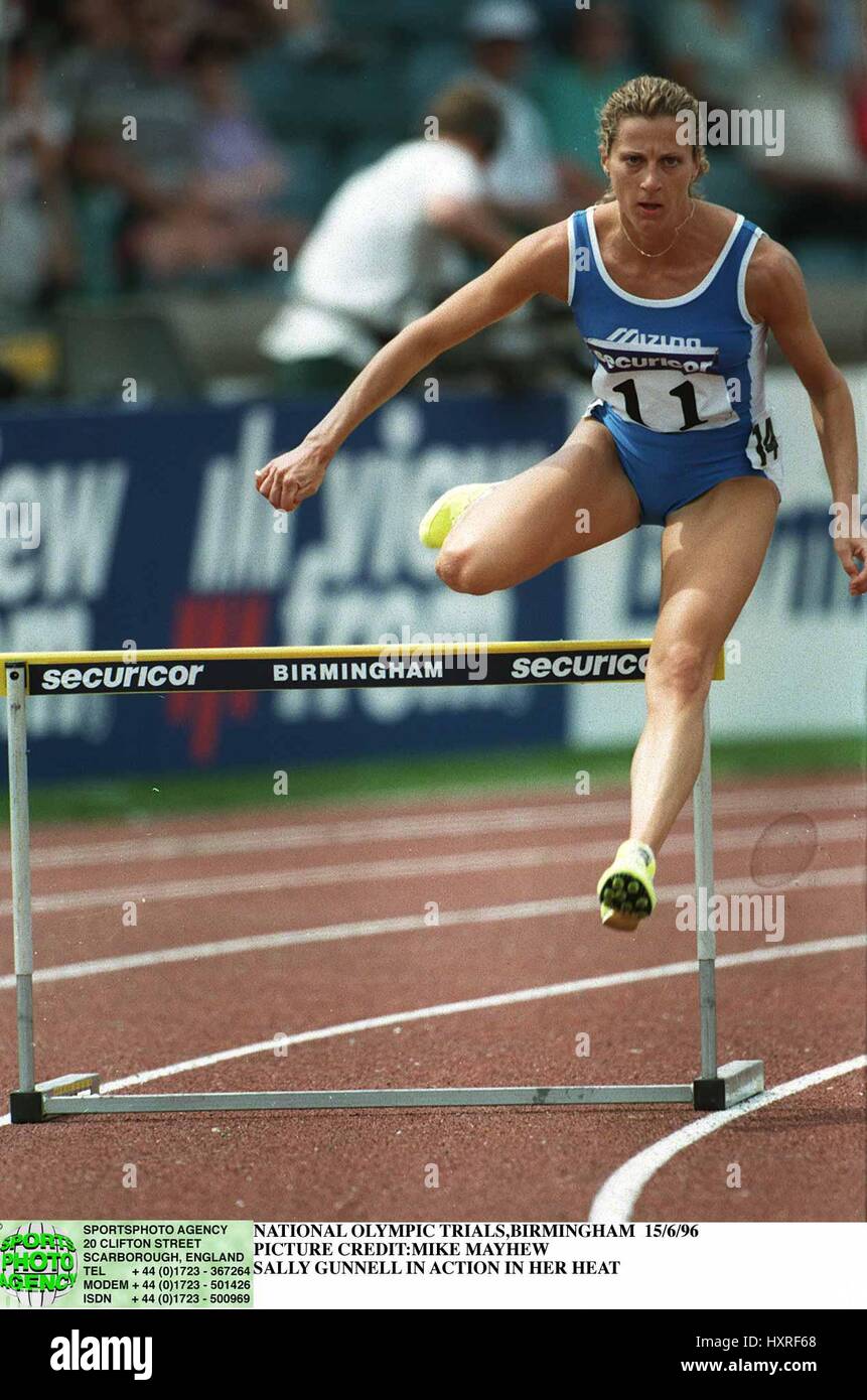 SALLY GUNNELL 400 mètres haies 19 Juin 1996 Banque D'Images