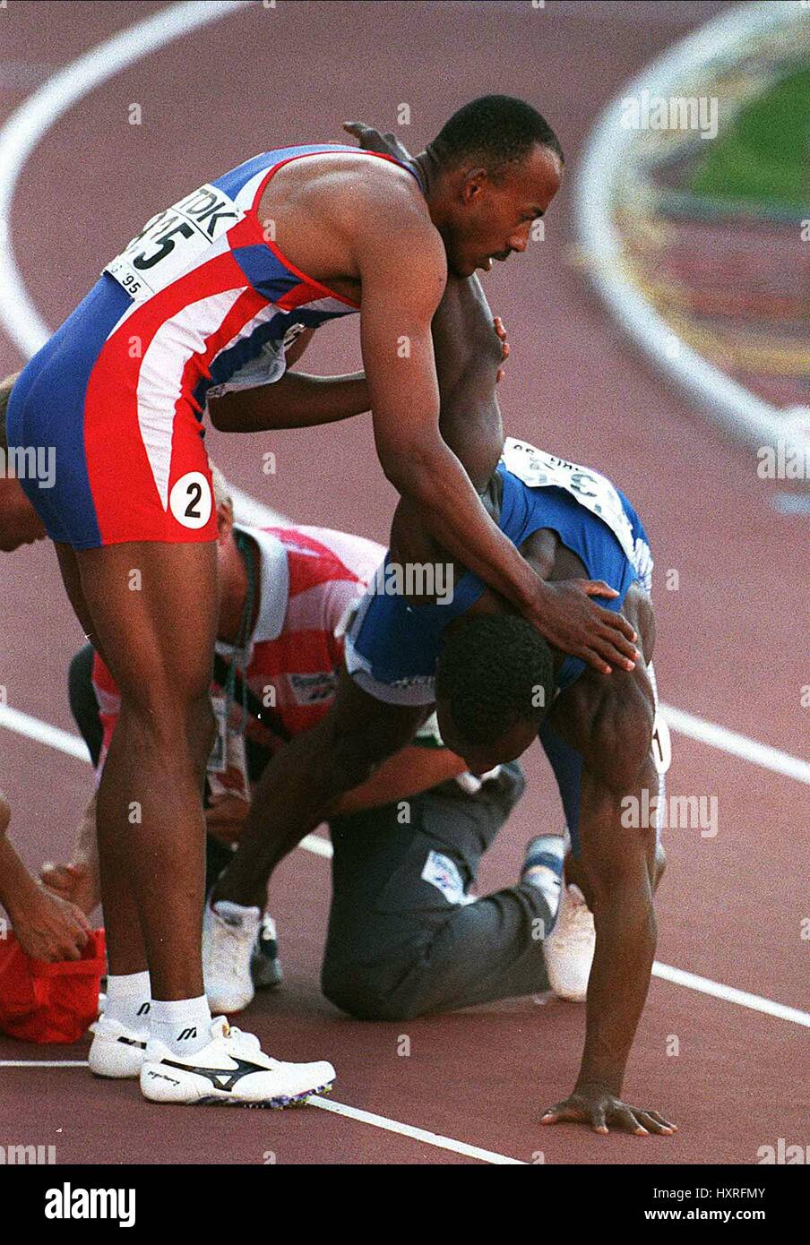 LINFORD CHRISTIE FREDERICKS CHAMPS D'ATHLÉTISME ATHLÉTISME MONDE CHAMPS GOTHBRG 06 Août 1995 Banque D'Images