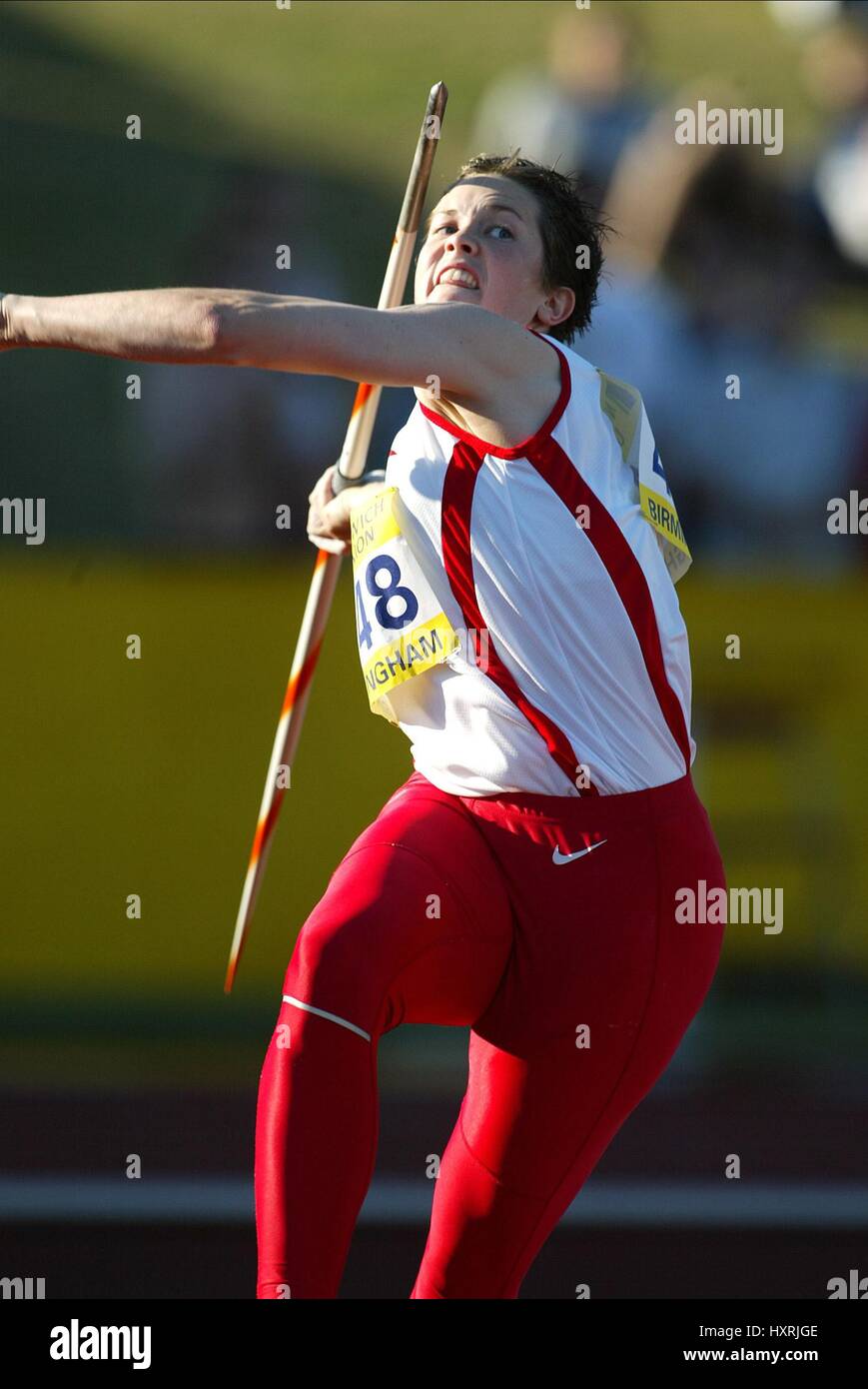 KELLY MORGAN JAVELIN ALEXANDER STADIUM BIRMINGHAM ENGLAND 14 Juillet 2002 Banque D'Images