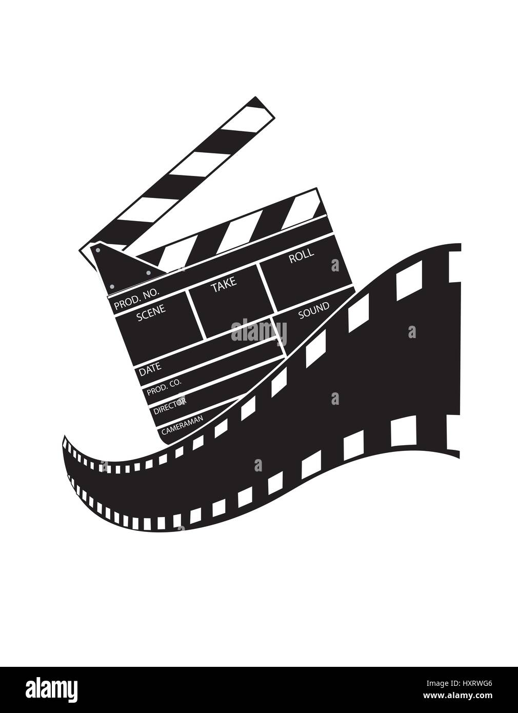 Clap isolé sur fond blanc Illustration de Vecteur