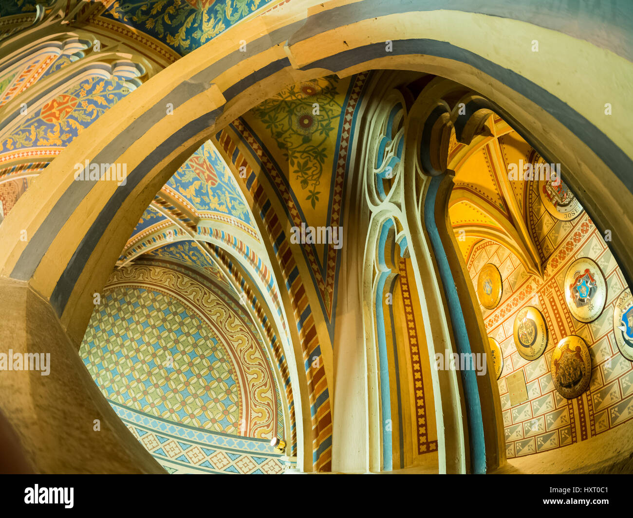 Budapest, Hongrie - le 22 mars 2017. L'intérieur de l'église Matthias, l'un des célèbres attractions touristiques de la Hongrie. Il est situé dans le domaine de la Hongrie Ca Banque D'Images