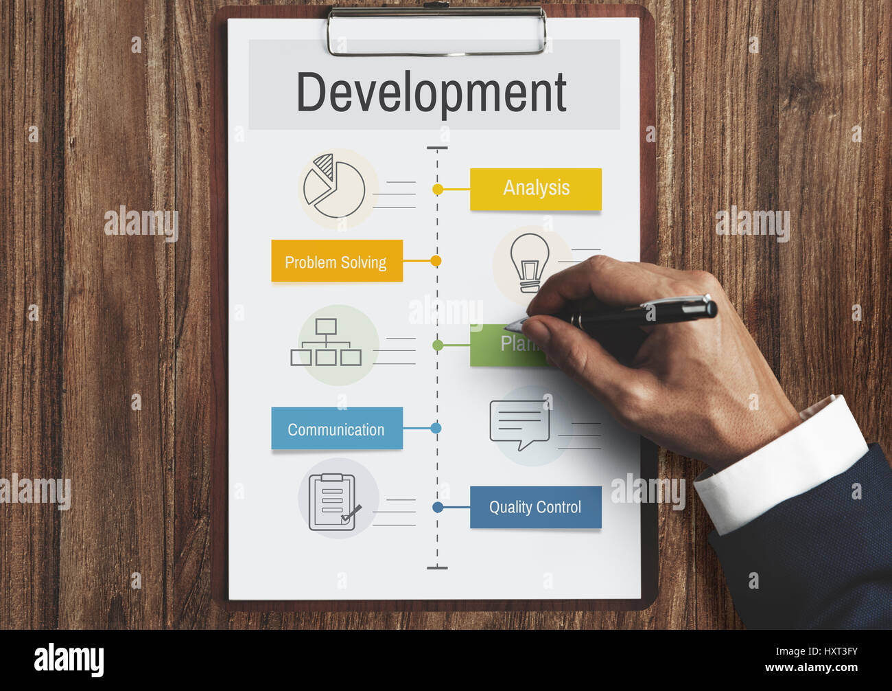 Les performances du processus d'opération de l'icône de développement Banque D'Images