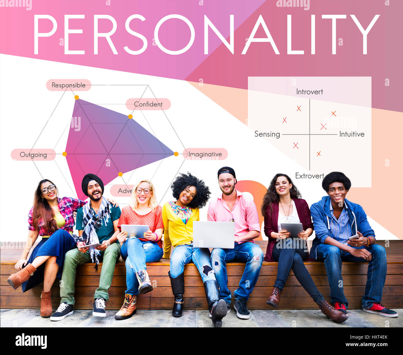 L'amélioration de la personnalité développement Symbole Mot Graphique Banque D'Images