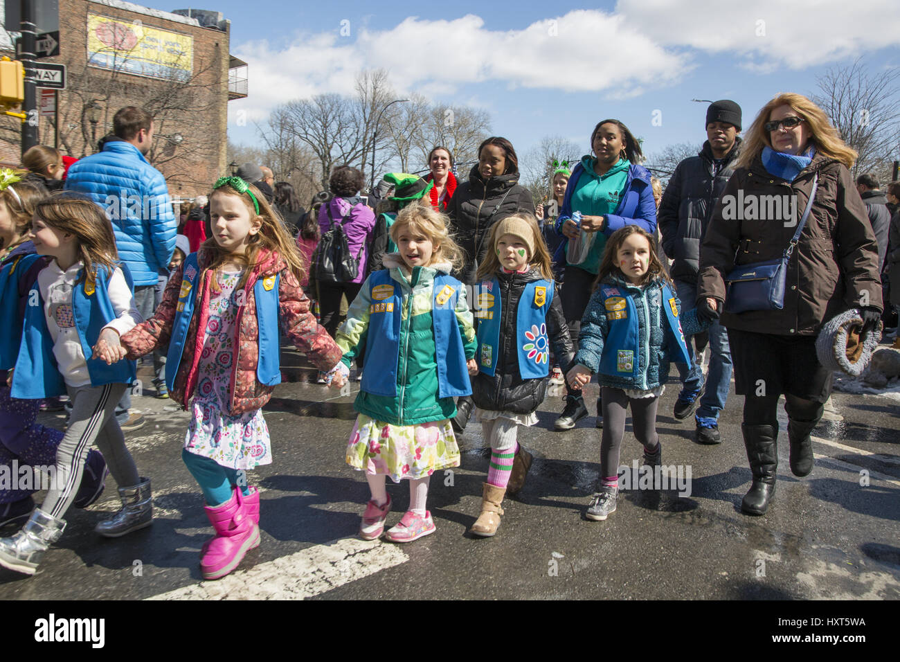 Irish American Parade pour la Saint Patrick dans le quartier Park Slope de Brooklyn, New York. Banque D'Images