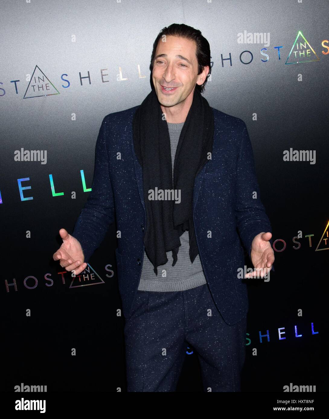 New York, NY, USA. Mar 29, 2017. Adrien Brody au niveau des arrivées pour GHOST IN THE SHELL Premiere, AMC Loews Lincoln Square, New York, NY 29 Mars, 2017. Credit : RCF/Everett Collection/Alamy Live News Banque D'Images