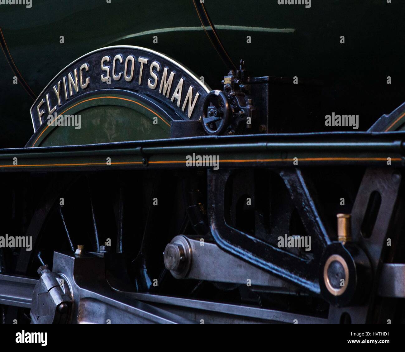 Howarth, UK. 30 mars 2017. Flying Scotsman repose la nuit avant de ré-ouverture de la régler à Carlisle. La ligne a été fermée 9 février 2016 à la suite d'un glissement de terrain. Des réparations ont coûté £23M Crédit : Graham Eva/Alamy Live News Banque D'Images