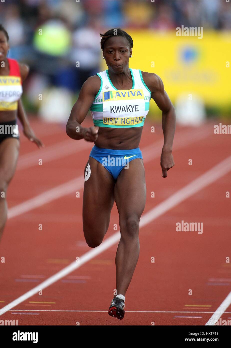 JEANETTE KWAKYE 100 MÈTRES ALEXANDER STADIUM BIRMINGHAM ENGLAND 12 Juillet 2008 Banque D'Images
