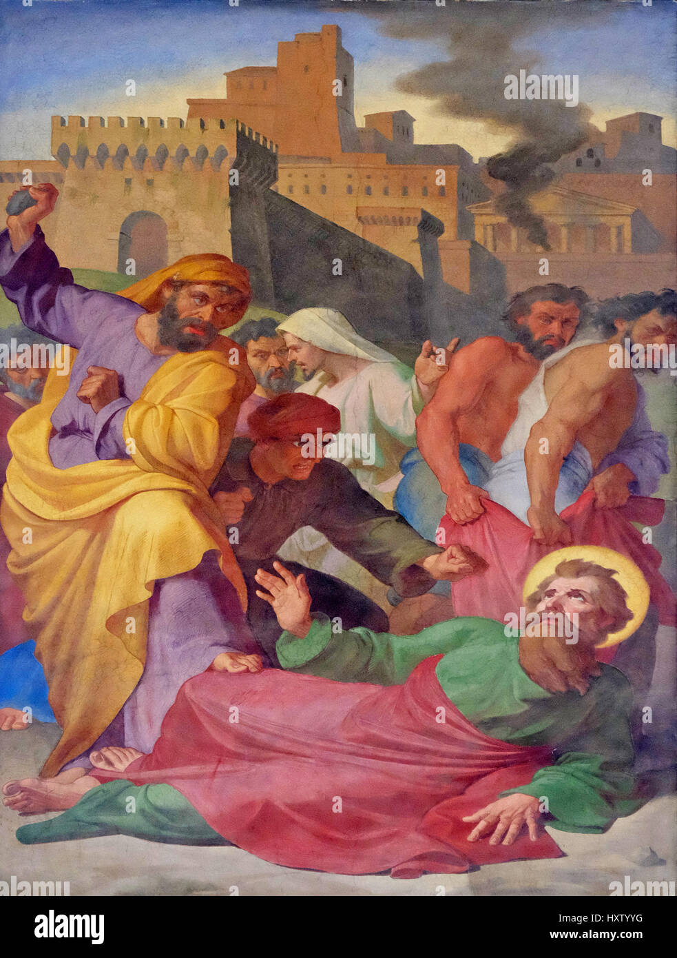 La fresque à l'image de la vie de saint Paul : Paul est lapidé à Lystre ...