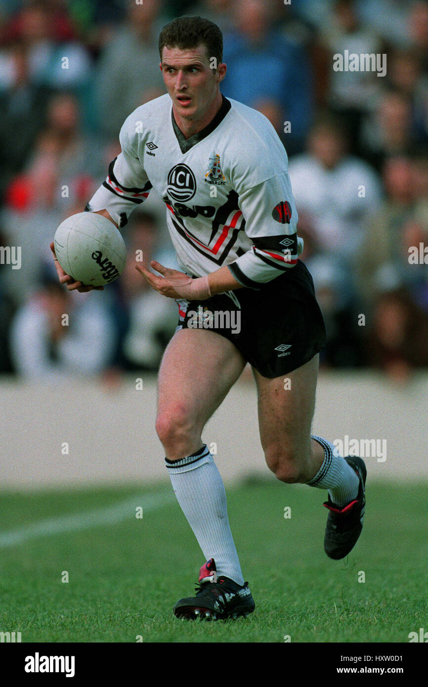 ANDY CURRIER WIDNES RLFC 25 Septembre 1991 Banque D'Images