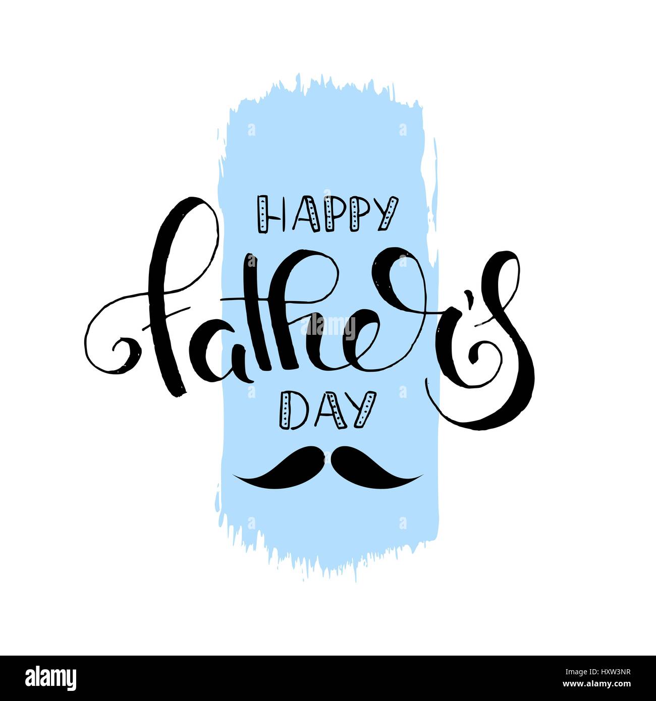 Le jour de père heureux pinceau lettrage manuscrit. Vector hand drawn moderne avec pinceau calligraphie texture isolé sur fond blanc Illustration de Vecteur