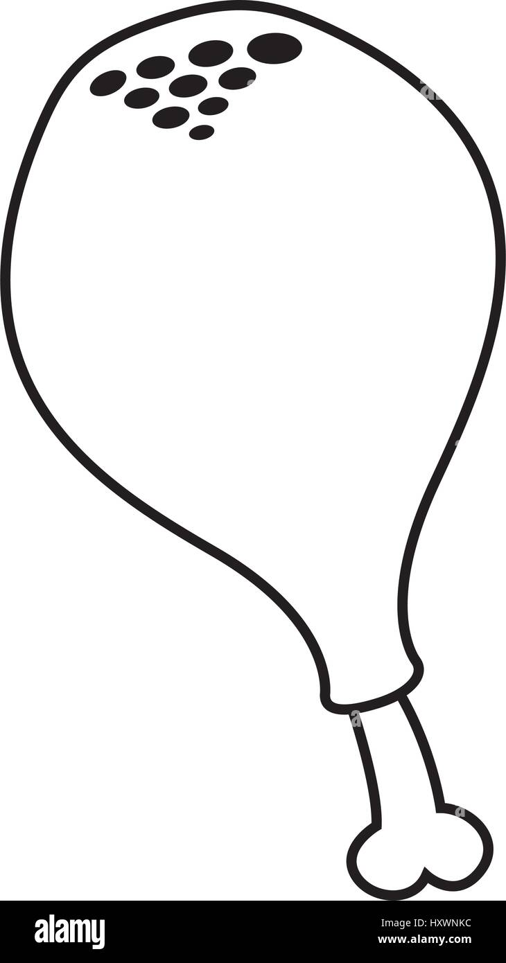 Cuisse de poulet icône isolé Illustration de Vecteur