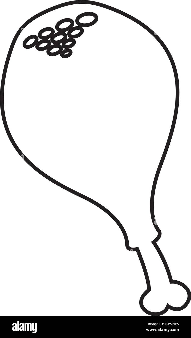 Cuisse de poulet icône isolé Illustration de Vecteur
