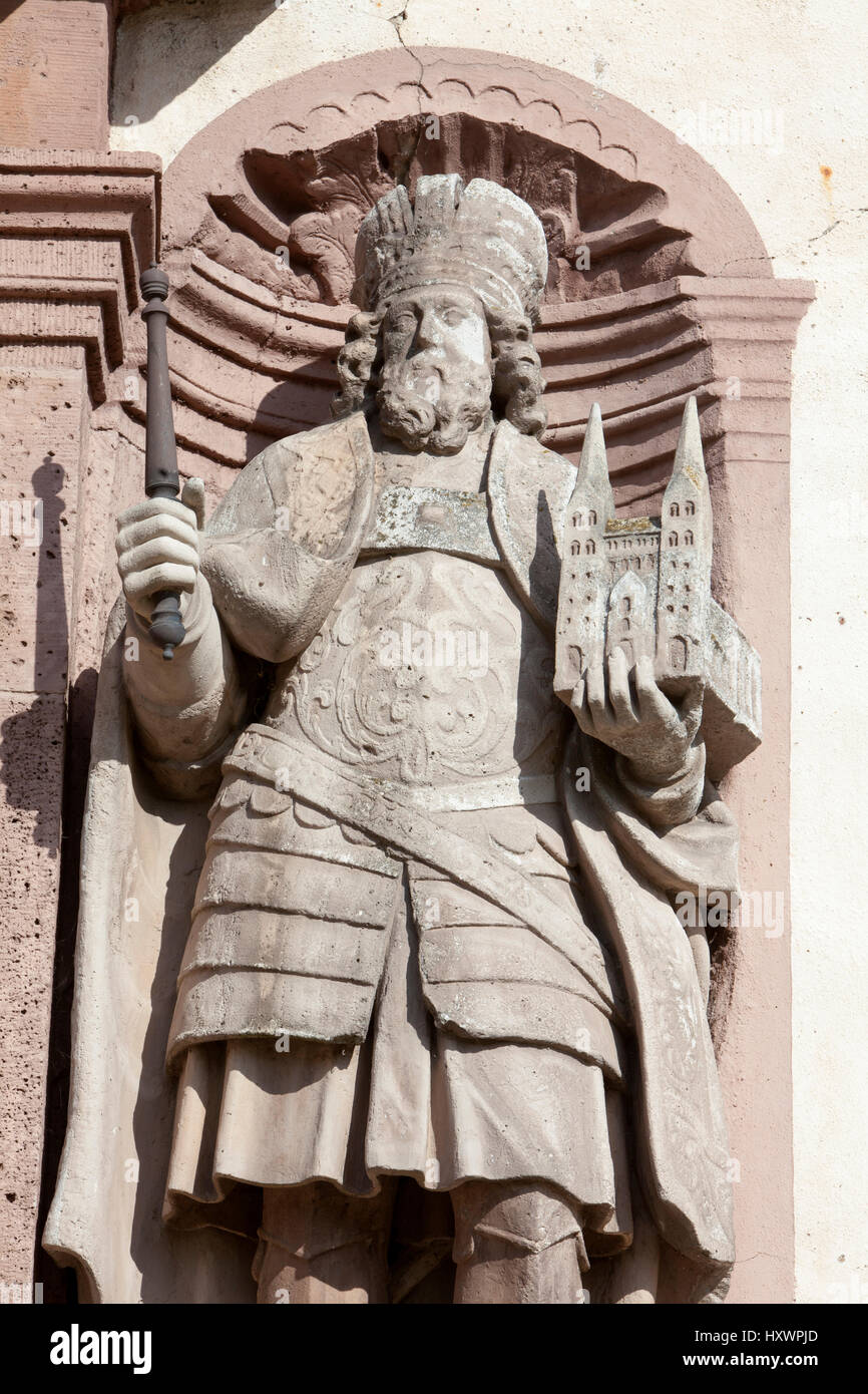 Louis le Pieux, 778-840, également appelé la foire ou l'abbaye de Corvey Debonaire, Château à Hoexter, Weserbergland, Rhénanie du Nord-Westphalie, Allemagne, Europ Banque D'Images