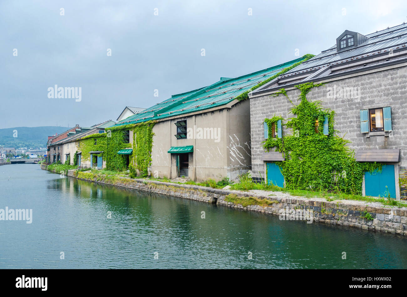 Paysage du canal d'Otaru en été à Hokkaido au Japon Banque D'Images