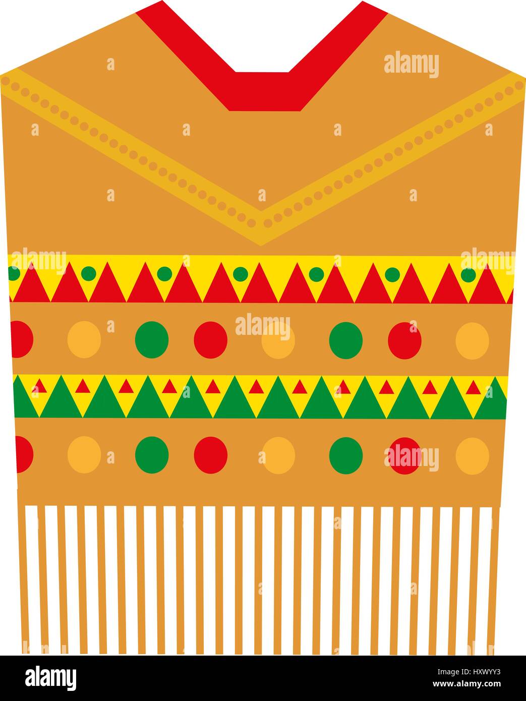 Icône style poncho, télévision. Les vêtements traditionnels du Mexique. Isolé sur fond blanc. Illustration vectorielle, clip-art Illustration de Vecteur
