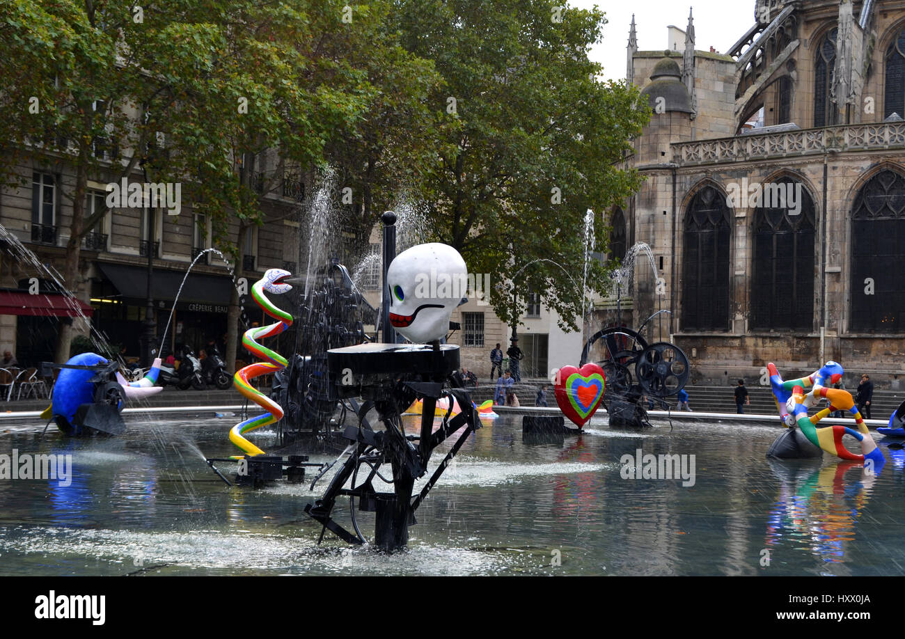 La fontaine Stravinsky à Paris, France Banque D'Images