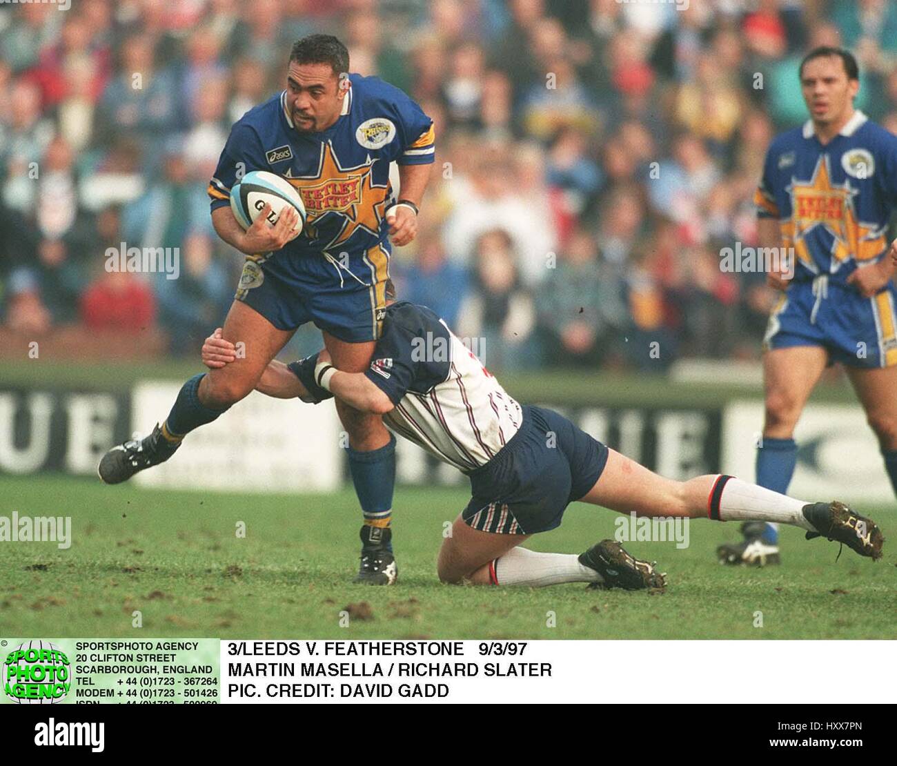 MARTIN RICHARD MASELLA LEEDS RHINOS SLATER V FEATHERSTONE R 11 Mars 1997 Banque D'Images