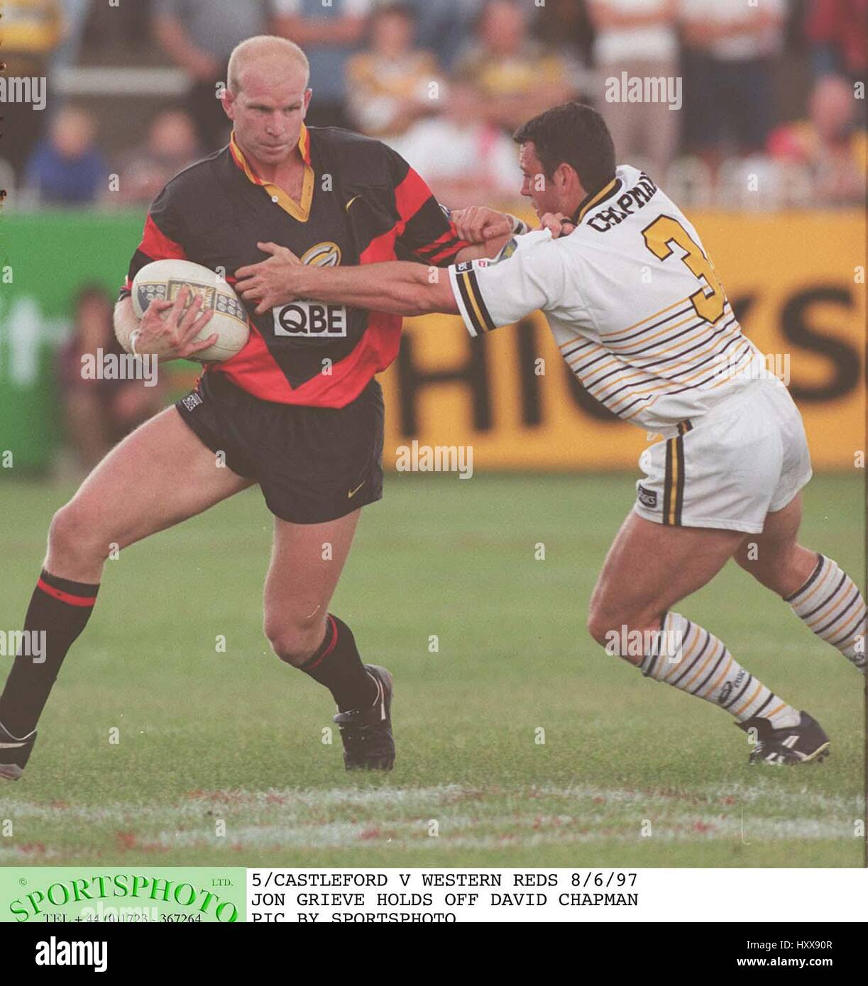 DAVID CHAPMAN & JOHN GRIEVE CASTLEFORD TIGERS V R DE L'OUEST 09 juin 1997 Banque D'Images