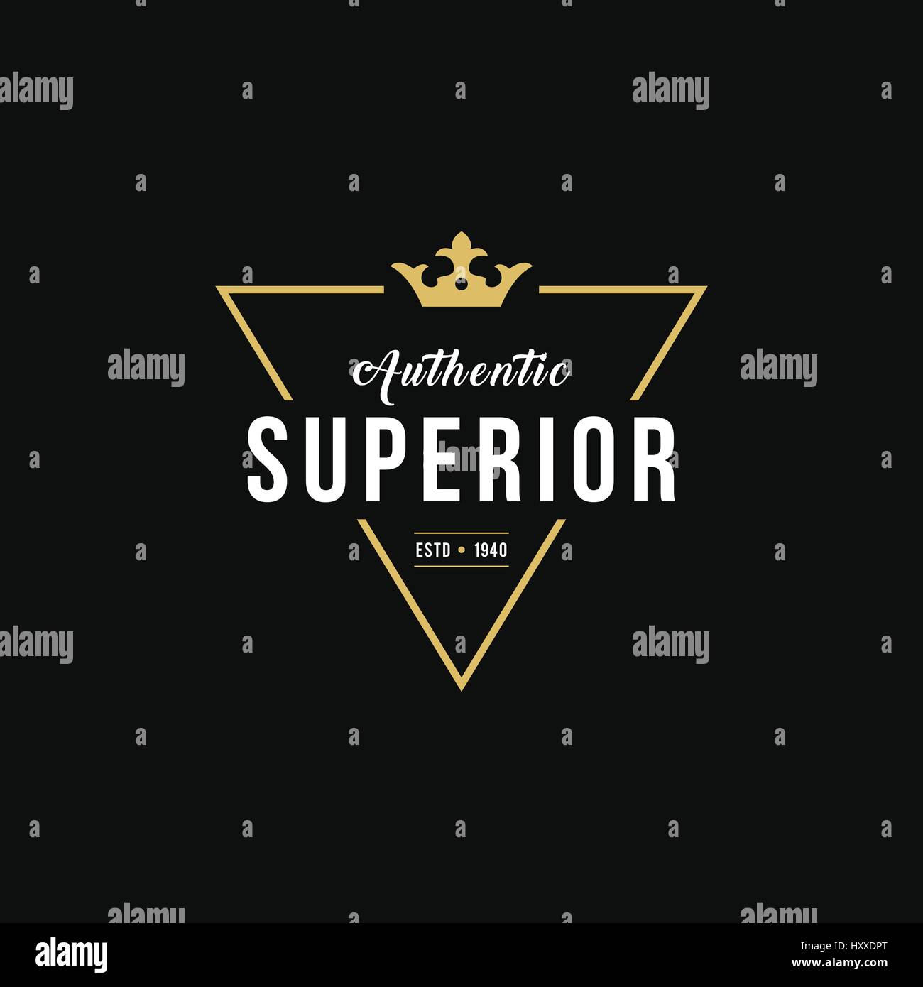 La ligne de vêtements en denim vintage et design de l'étiquette Illustration de Vecteur