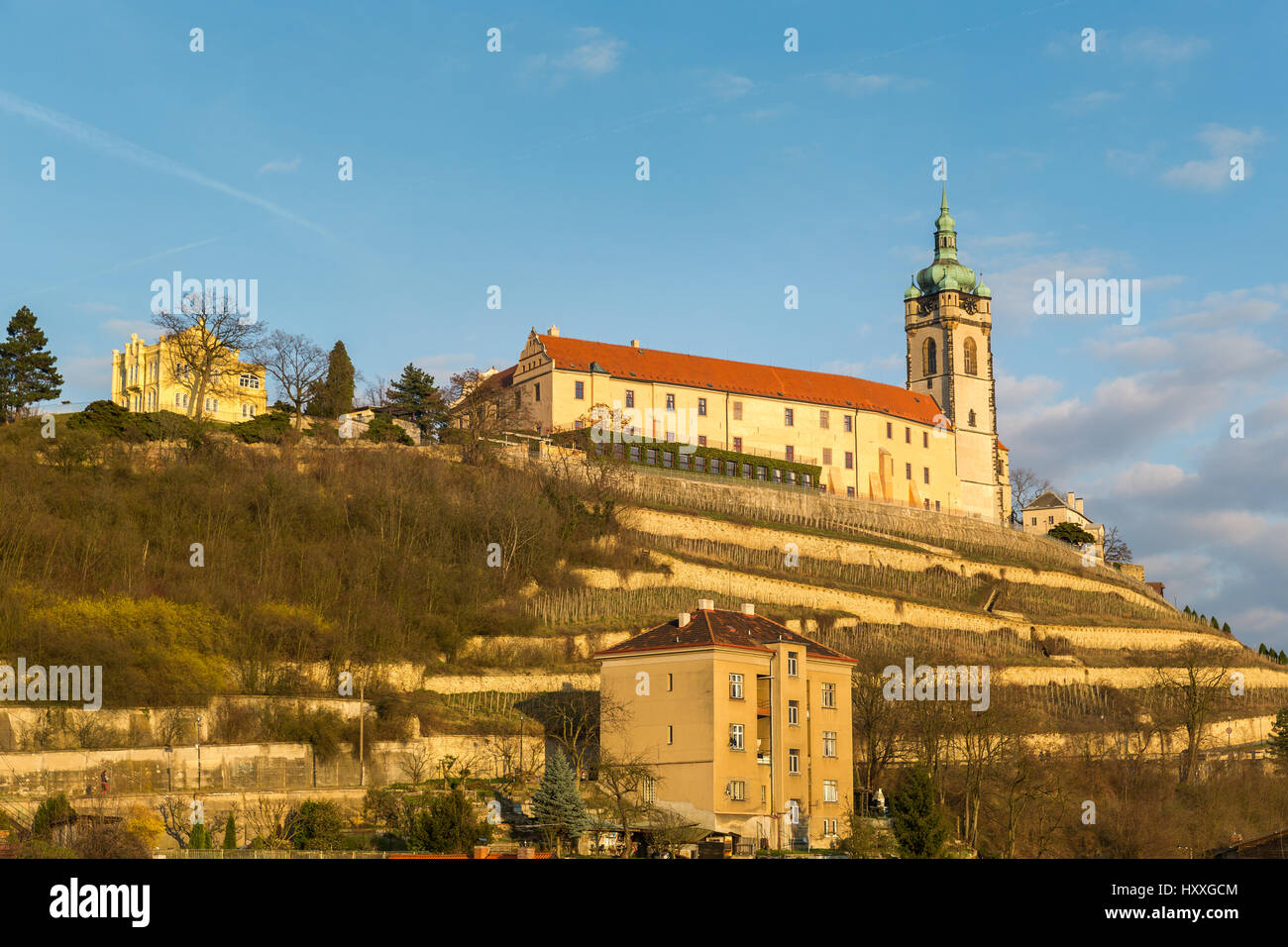 Château de Melnik avec son vignoble, Melnik, République Tchèque Banque D'Images