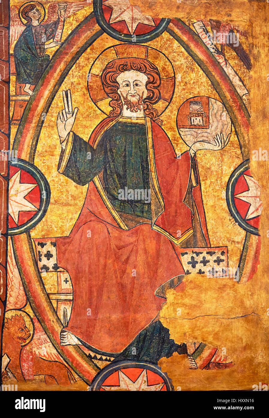 Panneau gothique du tombeau du chevalier Sancho Sanchez Carillo par le Cercle de Gil de Siloe autour de 1500,MNAC Inv MNAC 64028. Banque D'Images