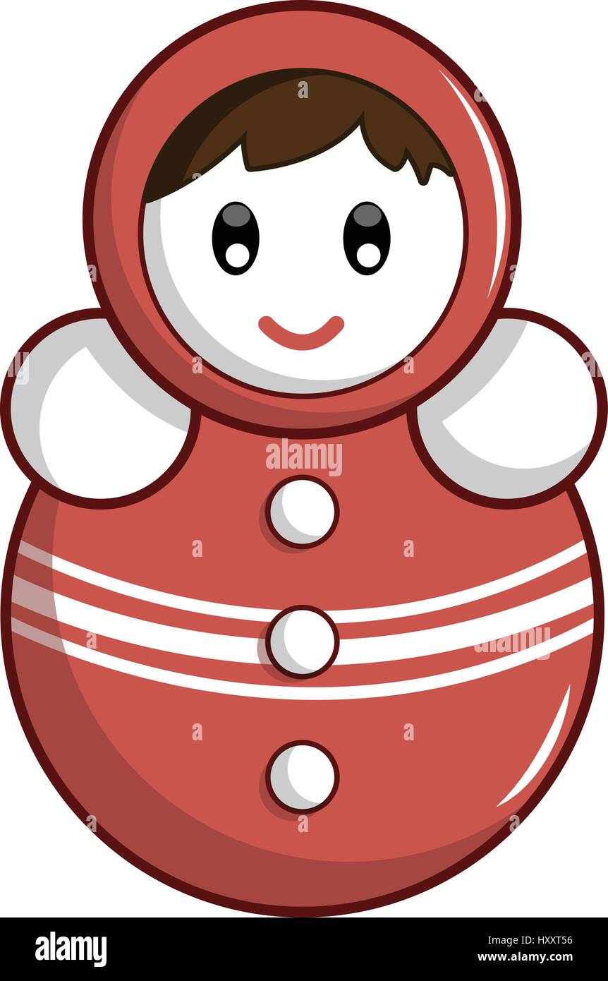 L'icône rouge poupée tumbler, cartoon style Illustration de Vecteur