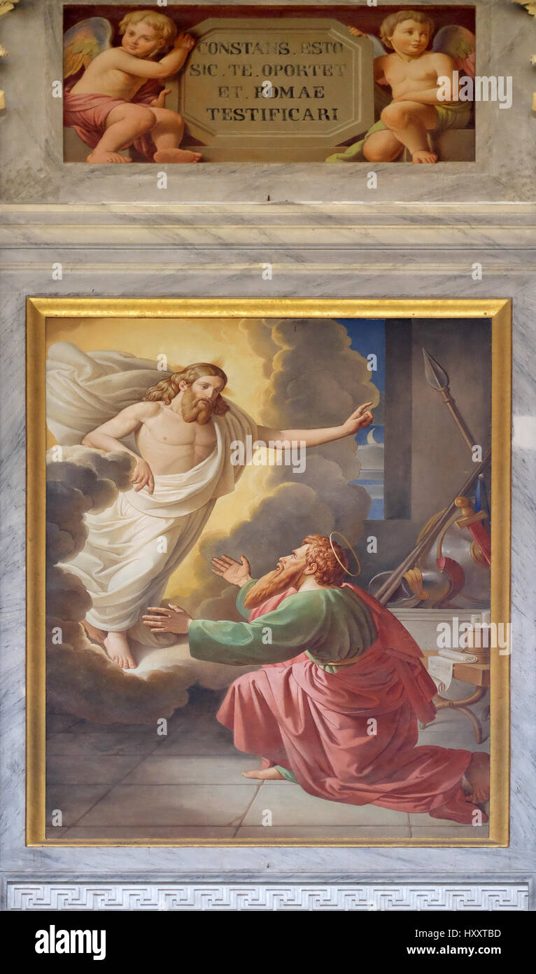 La fresque à l'image de la vie de saint Paul : Jésus donne son ...